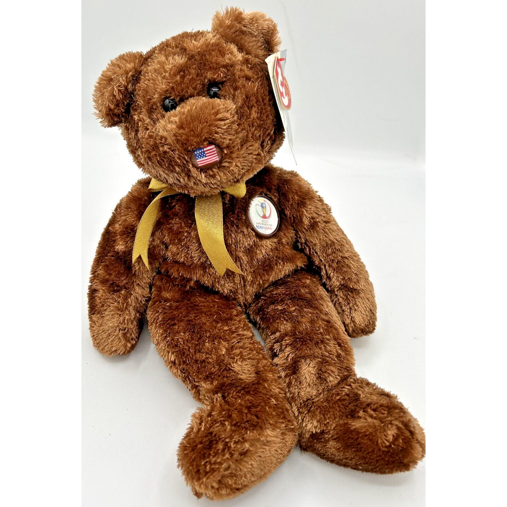2002 Ty Beanie Buddy World Cup Korea/Japan Bear BB5